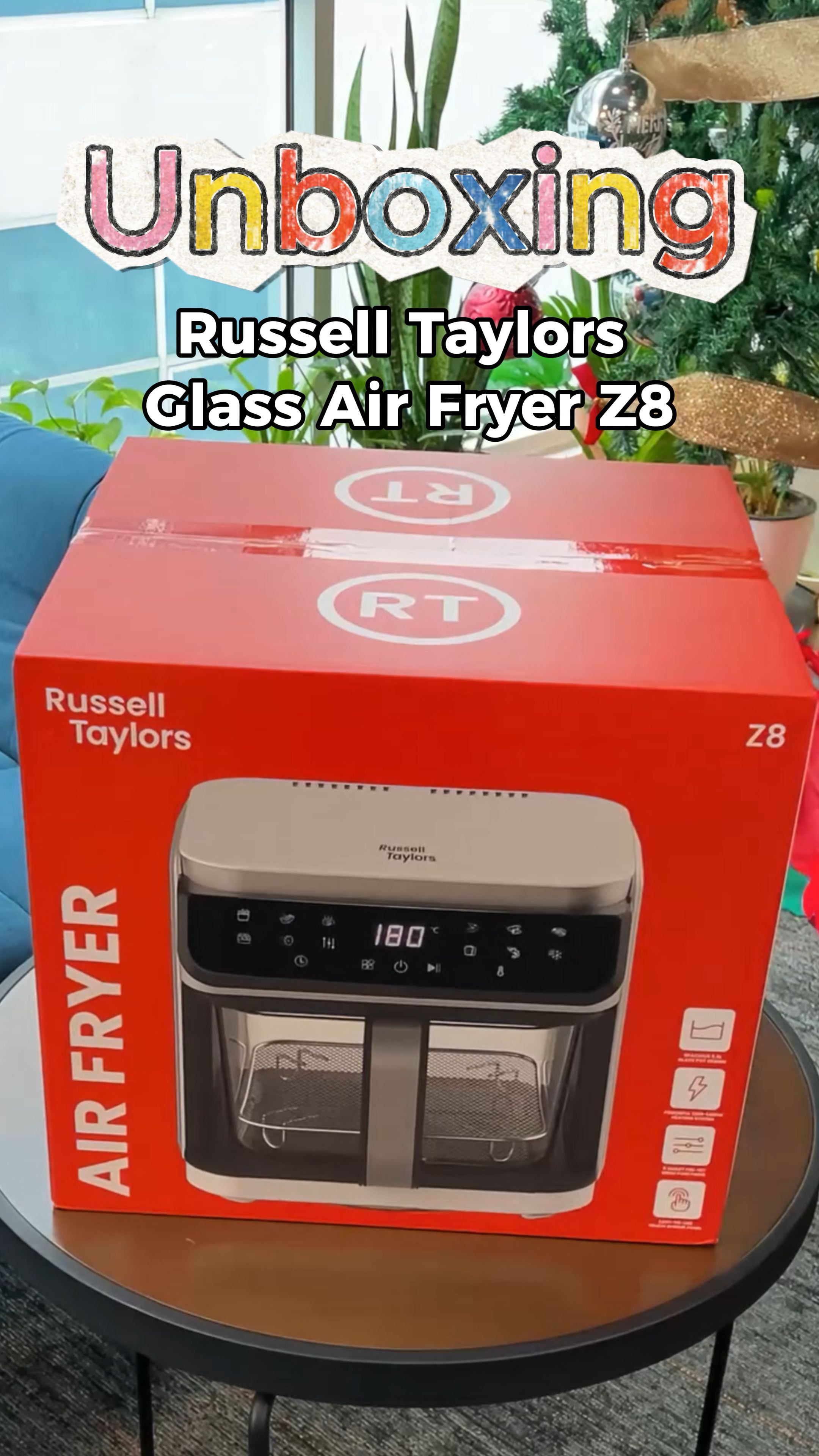 OMG 😱 new air fryer alert! Borosilicate glass basket, compact & cute ✨#russelltaylors  #airfryer  #glassairfryer  #glass  #unboxing